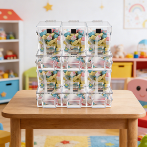 Exhibidor de Dulces Acrílico Moderno de 3 Niveles y Caja de Almacenamiento - Product Image 1