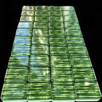 Tuiles de Mahjong Américain en Bambou Jade Prêtes à l'Expédition, Ensemble Acrylique 4 Couches avec Dos Transparent Effet Bambou, Idéal pour Cadeau