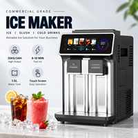 Machine à glace pilée 3-en-1 multifonctionnelle 15KG/24H pour usage commercial, machine à glace automatique de comptoir pour slush et eau froide