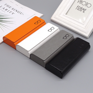 サングラスケースミニマルカラー手作り折りたたみ可能な革眼鏡ケースクラッシュ耐性カスタムロゴ印刷 - Product Image 1