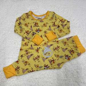 ชุดนอนเด็กทารกผ้าไผ่พิมพ์ลายตามสั่ง ชุดเสื้อผ้าเด็กจากโรงงาน เป็นมิตรกับสิ่งแวดล้อม ชุดลำลองแขนยาว 2 ชิ้น สไตล์ KPOP - Product Image 5