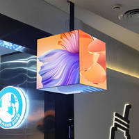 Écran d'affichage LED cube magique créatif pour l'extérieur, panneau en aluminium moulé sous pression, bleu clair, garantie de 2 ans pour les magasins de détail