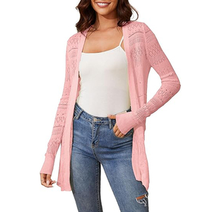 Của phụ nữ Trọng lượng nhẹ mở trước <span class=keywords><strong>boho</strong></span>-phong cách kimono Vintage lấy cảm hứng từ Crochet Cardigan với mềm treo lên đan áo len hàng đầu - Product Image 1
