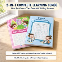 Cahier d'exercices de traçage des lettres ABC pour enfants d'âge préscolaire, ensemble de cahiers 2-en-1 pour la pratique de l'écriture des caractères chinois, préparation à la maternelle