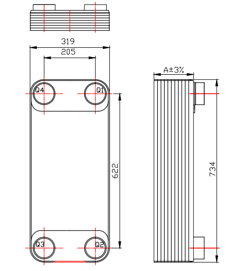 200-80D 304/316L Auftragsproduktionsplattenwärmetauscherpreis des Edelstahlplatten-Wärmetauschers