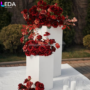 LEDA High Quality Outdoor Wedding Decoration Flower Stand <b>White</b> <b>Acrylic</b> Square Cake Stand for Wedding - Product Image 3