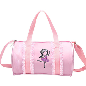 Sacs de sport roses grande capacité pour femmes avec logo personnalisé, sacs de danse pour filles, sacs de ballet pour enfants avec bretelles réglables - Product Image 1