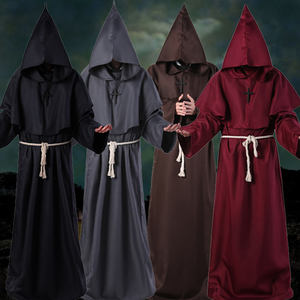 Venta al por mayor <span class=keywords><strong>de</strong></span> Halloween <span class=keywords><strong>bruja</strong></span> Cosplay monje fraile bata chal mujeres hombres ropa escenario sacerdote renacimiento medieval <span class=keywords><strong>disfraz</strong></span> - Product Image 5
