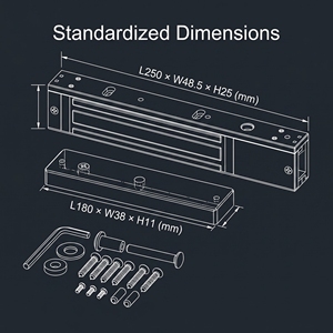 280kg 600lbs Holding Force EM <strong>Lock</strong> 12V 24V <strong>Dual</strong> Voltage Pure Copper Coil Electromagnetic Door <strong>Lock</strong> for Access Control - Product Image 6