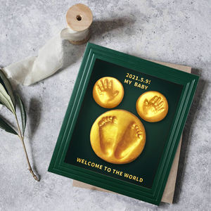 ベビーシャワーギフトのための年のラット手の足プリントキット天然木箱、男の子の女の子のための新生児のKeepsakeプレゼント - Product Image 3