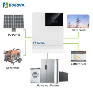 Iparwa उच्च दक्षता 3KW 5KW 8KW 10KW घर सूर्य की ऊर्जा बिजली व्यवस्था बंद ग्रिड संकर सौर इनवर्टर
