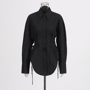 Blusa de Moda Casual para Mujer, Primavera, Nueva, con Cintura Ajustada, Premium, Simple - Product Image 1