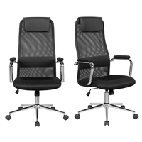 Chaise de bureau exécutive ergonomique en tissu noir minimaliste à dossier haut pivotant pour la maison et le bureau – Vente en gros
