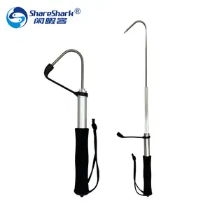 Shareshark anzol telescópico de pesca, pesca no mar, de aço inoxidável, gancho gaff, equipamento de pesca personalizável