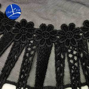 Nước hòa tan 3D thân thiện với môi Polyester ren cổ áo may sử dụng sửa chữa nóng Lưới Thêu Hoa Cổ áo giả - Product Image 2