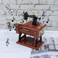Machine à coudre Vintage boîte à musique européenne classique pédale Machine à coudre Table bureau mécanique pour la décoration intérieure cadeau d'anniversaire
