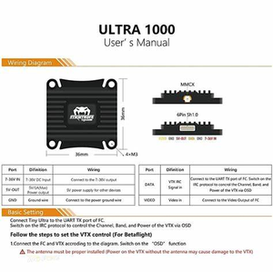 Diatone Mamba เครื่องส่งสัญญาณวิดีโอ vtx M3พิเศษอุปกรณ์เสริมปรับได้25MW-1000mW 1W สำหรับโดรนแข่งขันที่มีการสนับสนุนจาก PAL Elrs IRC - Product Image 6