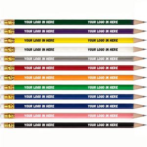 Crayons promotionnels pour le bureau, cadeaux d'entreprise, avec logo, crayons personnalisés imprimés avec des rayures jaunes et noires - Product Image 6