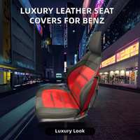 Housse de siège de luxe 5 pièces pour Mercedes Benz Classe S, Classe C, Classe E, GLE, GLC, GLB, en cuir, ensemble complet, toutes saisons