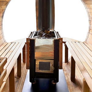Sauna innovant en cèdre HELIUS, sauna en bois de cèdre rouge et de pruche canadienne chauffé au bois pour 4 à 6 personnes - Product Image 6