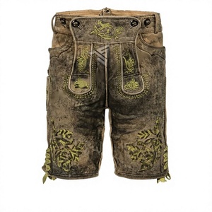 Pantalones Cortos de Cuero de Gamuza para Hombre, Estilo Bávaro, Diseño Sólido, Disfraz Alemán, Diseño de Logotipo Personalizado, Proveedor Mayorista - Product Image 1