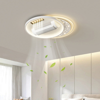 Ventilateur de Plafond Minimaliste à Pales Intégrées, Télécommande Silencieuse, Contrôle Intelligent, Rétractable, avec Lumière LED Dimmable