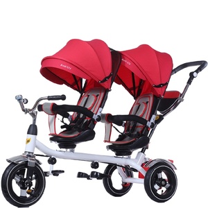 Tricycle pour bébé à deux places / Tricycle en plastique pour enfants / Tricycle <span class=keywords><strong>porte</strong></span>-bébé - Product Image 1