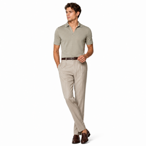 Polo de punto de algodón <span class=keywords><strong>verde</strong></span> sin botones, transpirable, anti-bolitas, estilo Old Money, nueva tendencia, para hombre, de verano - Product Image 3