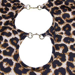 ชุดเดรสทรงเข้ารูปพิมพ์ลายเสือดาวแบบคอต่ำ สายคล้องคอสุดเซ็กซี่ ชุดนอนเซ็กซี่สำหรับผู้หญิง ผ้าโพลีเอสเตอร์ - Product Image 3