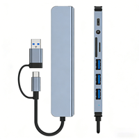 Hub USB Multiporta ad Alta Velocità e Hub USB-C 8 in 1, Docking Station USB-C con 1 USB 3.0 + 3 USB 2.0, Hub USB per Laptop e MacBook