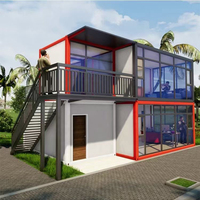 Maison préfabriquée en conteneur de grande taille, design moderne et luxueux, à deux étages, aménagée pour bureau, avec panneaux sandwich en acier isolés thermiquement