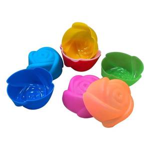 New Eco-Friendly Reusable Heat-Resistant Silicone Rose-Shaped Cupcake <b>Mold</b> for Baking Muffins and <b>Cakes</b> - Product Image 2