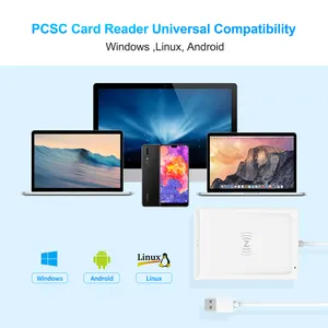 Potable NFC Card Reader Writer USB 2.0 CAC ID Contact PCSC Smart Card Reader For Window/ Linux/ Android