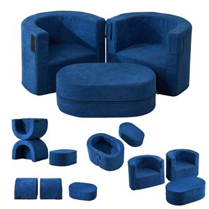 Children's Modular <b>Sofa</b> Set High Density Foam Fabric Washable Cover 2 Seater For Kids Playroom - Product Image 5
