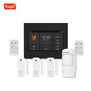 Kompaktes Touch panel 4,3 ''Tuya Smart House Alarmsystem GSM 4G WiFi Drahtloses Anti-Diebstahl-Alarmsystem für die Sicherheit zu Hause