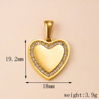 Colgantes de Acero Inoxidable Chapados en Oro con Forma de Corazón para Fabricación de Joyas DIY, 19 Estilos de Colgantes con Circonitas, Hipoalergénicos, al por Mayor
