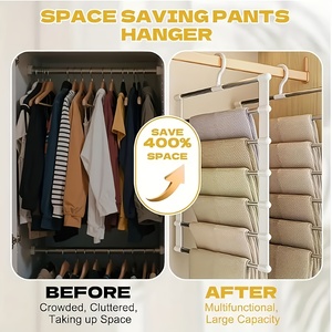 Colgador de Pantalones Multifuncional Plegable de 7 Capas, Paquete de 3 Piezas, Ahorra Espacio en el Armario, Disponible en EE. UU. - Product Image 6