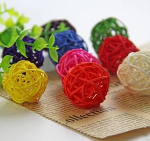 Eco-Friendly Rattan Bell Ball Cat <b>Toy</b> with <b>Sounding</b> Feature 5cm Size - Product Image 2