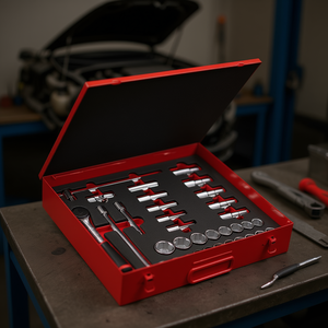 612 1/2 Inch <b>Socket</b> Set With Ratchet And <b>Extensions</b> For Automotive Repair - Product Image 3