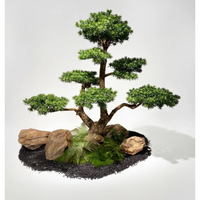 Sapin artificiel sculpté sur mesure avec lumières LED, design de racines unique, idéal pour la décoration de jardin ou de bord de piscine, plantes artificielles