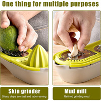 Presse-agrumes manuel multifonctionnel 3 en 1 pour citrons, agrumes, limes et légumes avec râpe et récipient