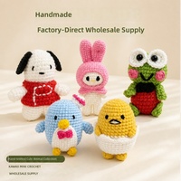 Porte-clés en polyester crocheté à la main, série animaux mignons, en peluche, cadeau créatif culturel, stock de boutique, vente en gros par lots mixtes de petite taille