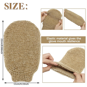 Custom Logo Exfoliating Sisal Gloves Shower Natural <b>Body</b> Scrubber <b>Body</b> Massager Beauty <b>Body</b> <b>Scrubs</b> for Bath and Shower Woman Man - Product Image 2