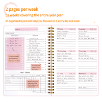 Nouveau carnet organisateur personnalisé avec logo imprimé, reliure spirale, format A5, agenda hebdomadaire et journalier 2026