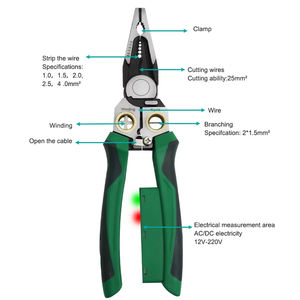 Tang Multifungsi 8in1 untuk Uji Kabel Listrik, Tang Pengupas Kabel, Tang Teknisi Listrik, Tang Pengukur Tegangan Listrik untuk Teknisi Listrik - Product Image 5