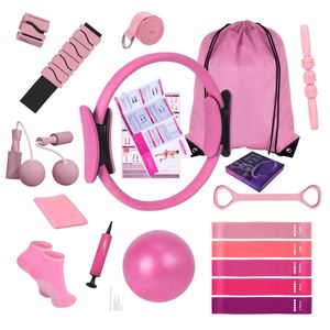 Ensemble de yoga et de Pilates 22 pièces, kit d'équipement de fitness à domicile, bandes de résistance, ballon de yoga, anneau de Pilates, bloc de yoga, entraînement pour femmes - Product Image 1