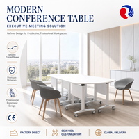 Table de conférence moderne haut de gamme avec bureau modulaire en bois et design luxueux pour usage professionnel en entreprise