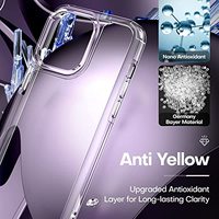 Pour i18pro [5 en 1] pour iPhone 14 Pro Coque transparente, avec 2X protection d'écran en verre trempé + 2X protection d'objectif d'appareil photo, coque de téléphone antichoc