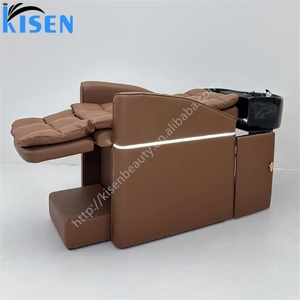 Sillón de Lavado de Cabello Eléctrico para Salón de Belleza KISEN, con Lavabo Oculto y Control de un Solo Toque - Product Image 1