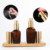 Vente en gros Vaporisateur en verre vide Square10-100ml personnalisé ambré pour emballage de fond de teint parfum cosmétique